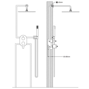 Duschsystem Edelstahl 201 Schwarz