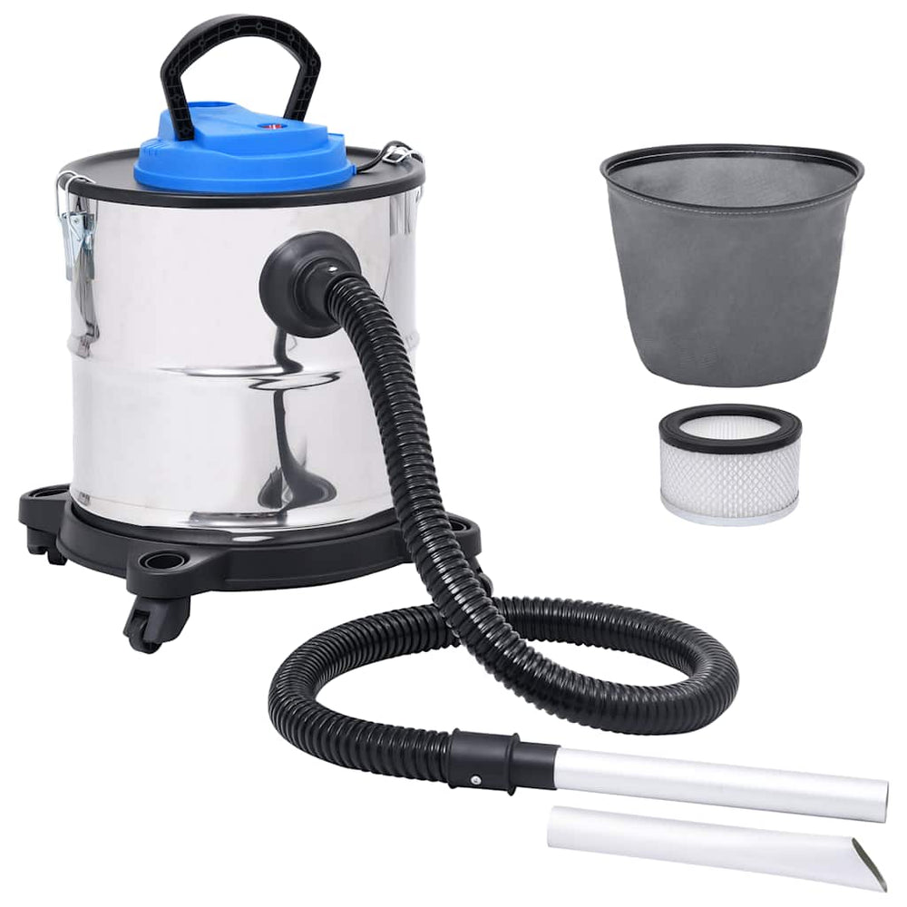vidaXL Cendrier motorisé avec filtre HEPA 1200W 20 L Inox