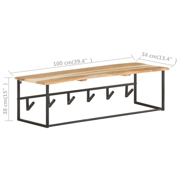 Akazie Garderobe mit Naturkante, 100cm