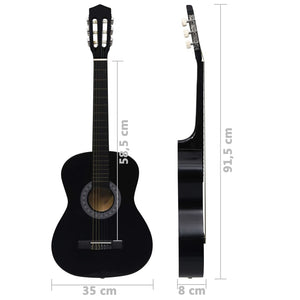 Klassikgitarre für Anfänger mit Tasche Schwarz 3/4 36"