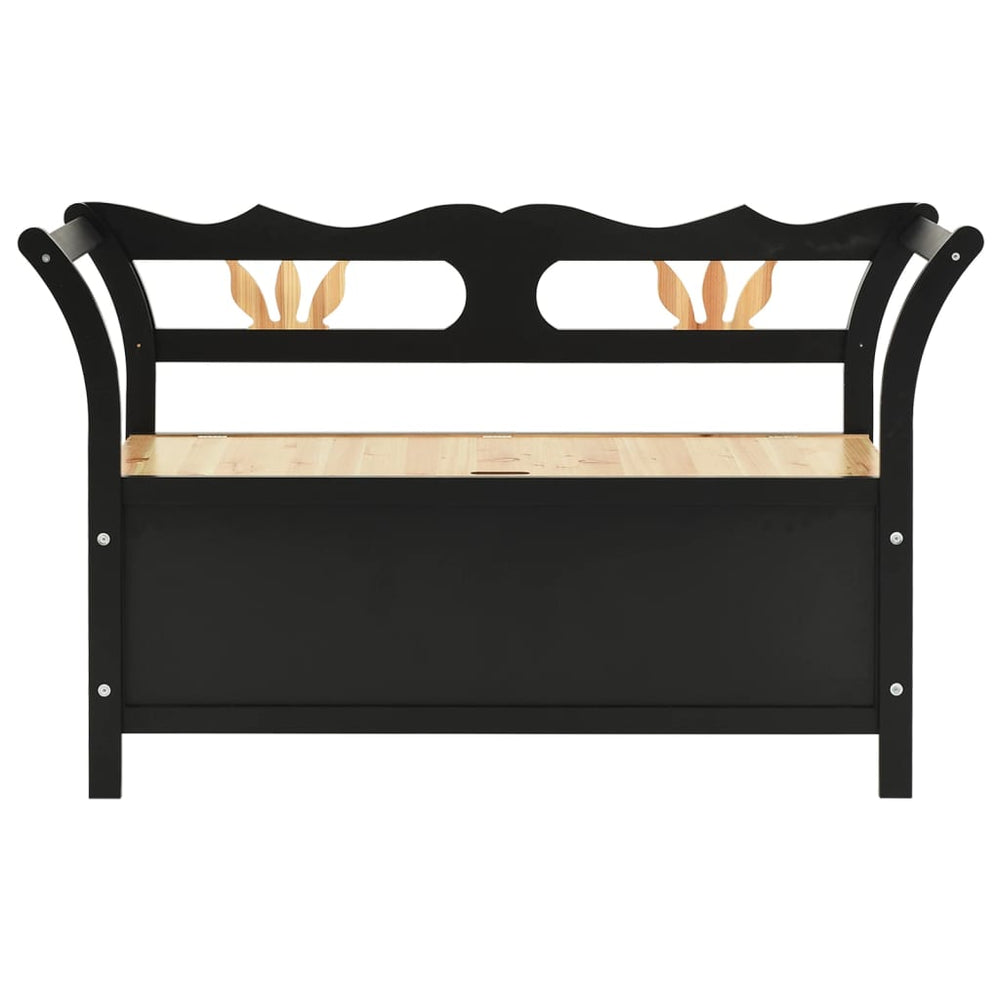 Sitzbank Schwarz 126cm mit Stauraum