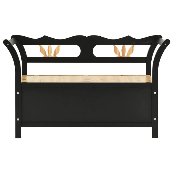 Sitzbank Schwarz 126cm mit Stauraum