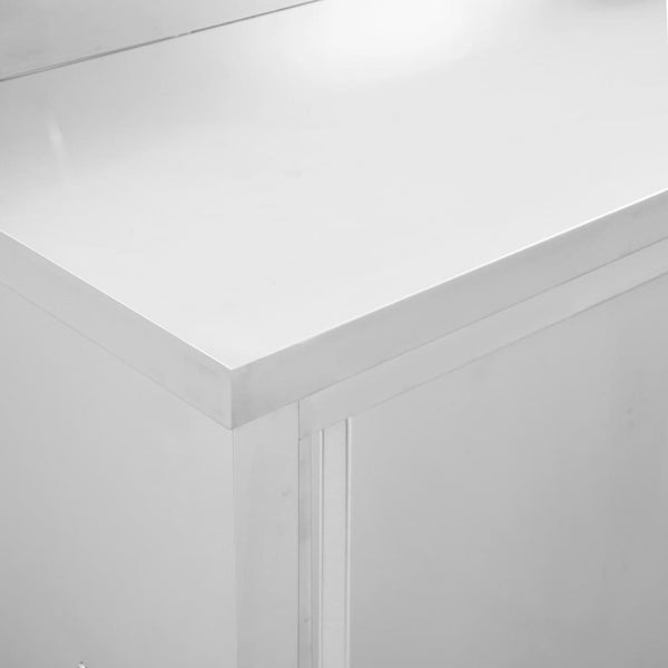 Arbeitsschränke mit Schiebetüren 2 Stk. 240x50x(95-97) cm Edelstahl