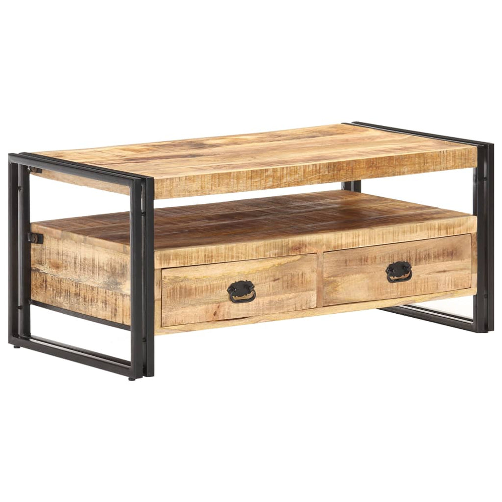 Couchtisch aus rauem Mangoholz, 100 cm