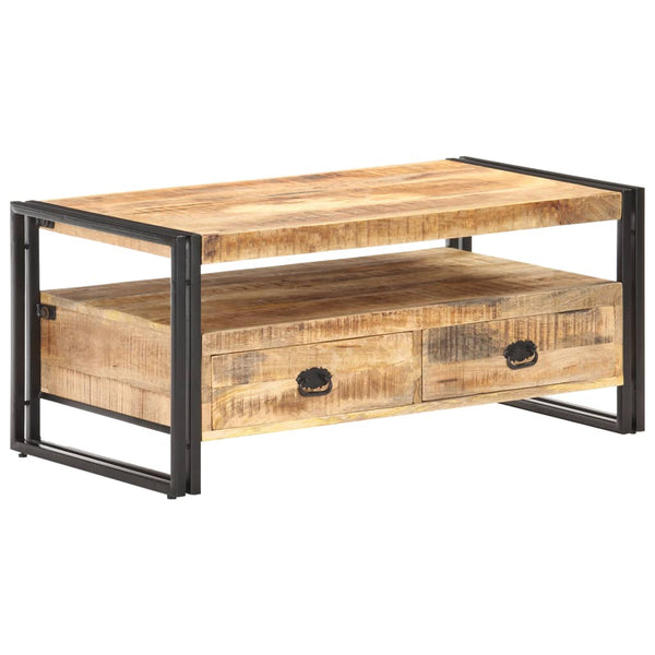 Couchtisch aus rauem Mangoholz, 100 cm