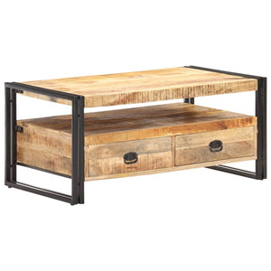 Couchtisch aus rauem Mangoholz, 100 cm