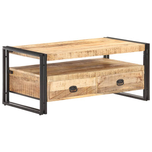 Couchtisch aus rauem Mangoholz, 100 cm