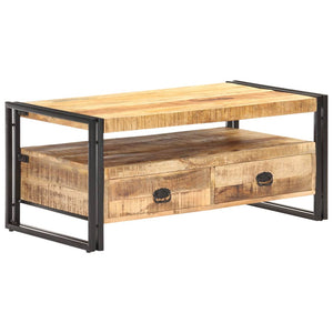Couchtisch aus rauem Mangoholz, 100 cm