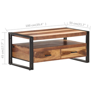 Couchtisch Akazie Massivholz 100x55 cm