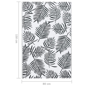 Outdoor-Teppich ARAKIL Weiß und Schwarz 80x150 cm PP