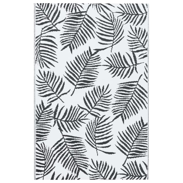 Outdoor-Teppich ARAKIL Weiß und Schwarz 160x230 cm PP