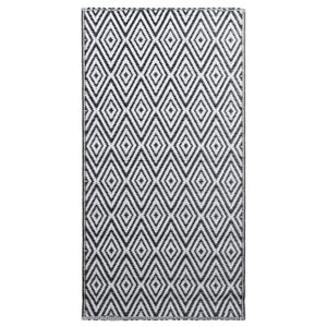 Outdoor-Teppich ARAKIL Weiß und Schwarz 80x150 cm PP