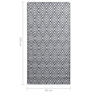 Outdoor-Teppich ARAKIL Weiß und Schwarz 80x150 cm PP