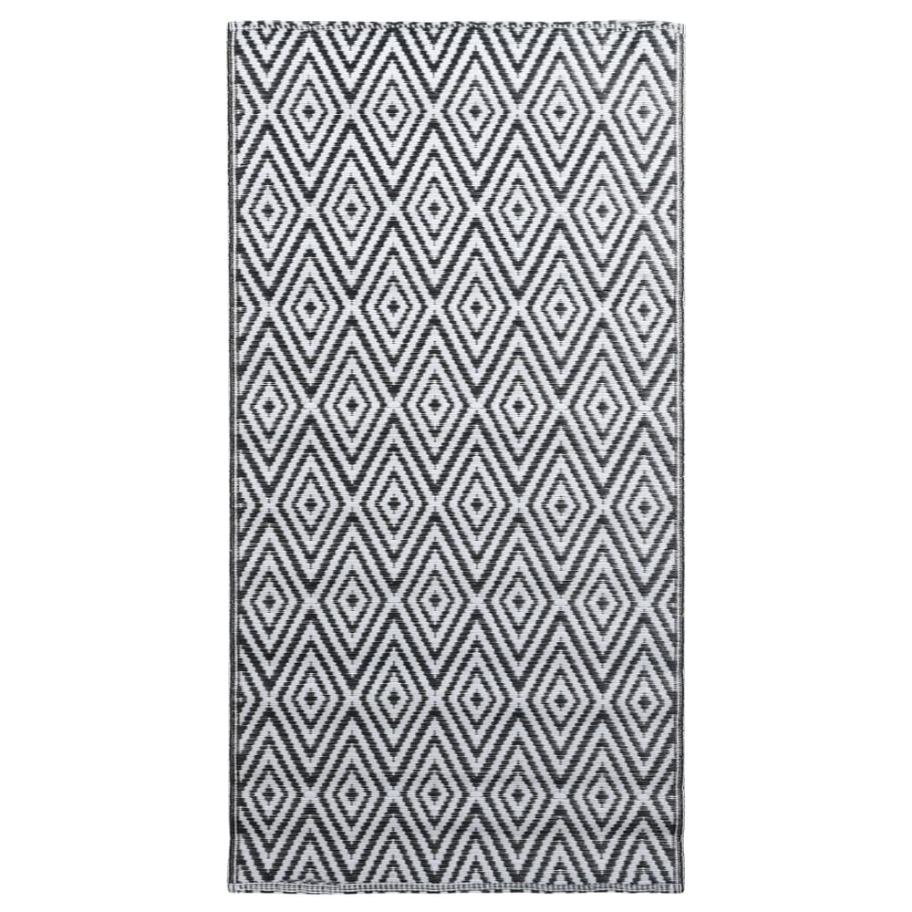 Outdoor-Teppich ARAKIL Weiß und Schwarz 120x180 cm PP