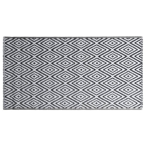 Outdoor-Teppich ARAKIL Weiß und Schwarz 120x180 cm PP