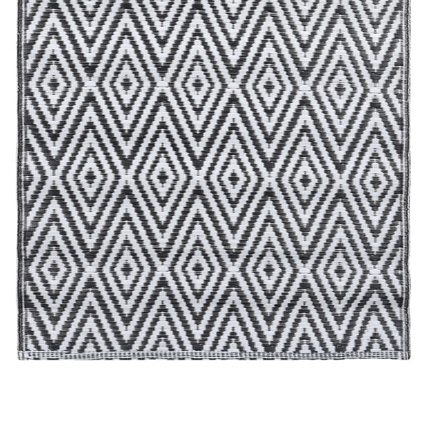 Outdoor-Teppich ARAKIL Weiß und Schwarz 120x180 cm PP