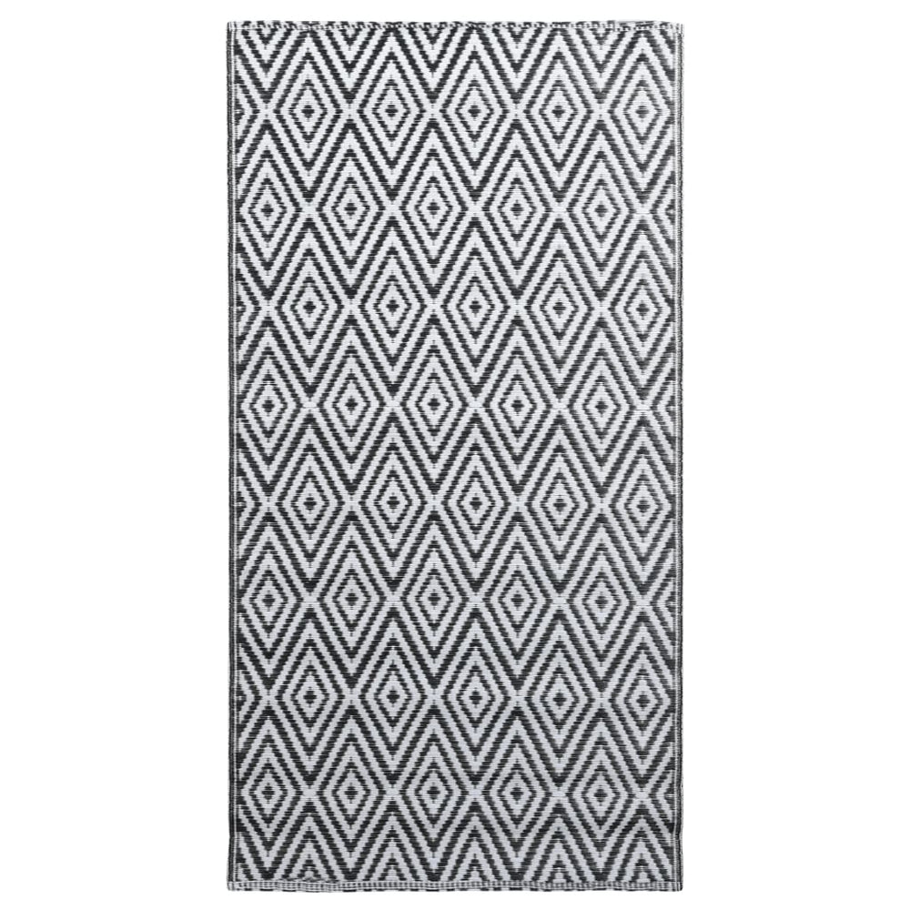 Outdoor-Teppich ARAKIL Weiß und Schwarz 160x230 cm PP