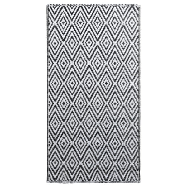 Outdoor-Teppich ARAKIL Weiß und Schwarz 160x230 cm PP