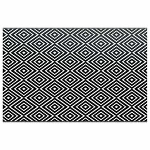 Outdoor-Teppich ARAKIL Weiß und Schwarz 190x290 cm PP