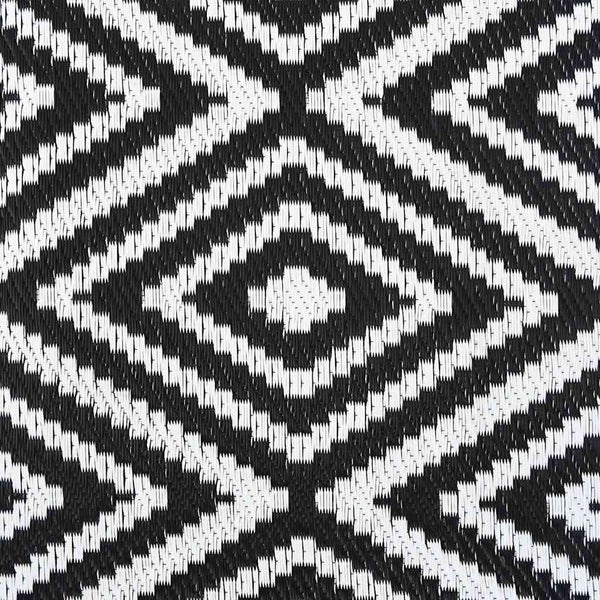 Outdoor-Teppich ARAKIL Weiß und Schwarz 190x290 cm PP