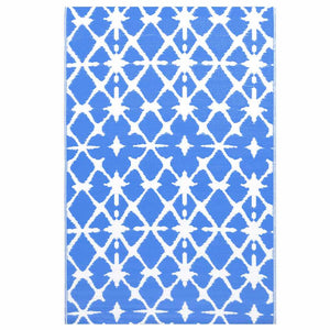 Outdoor-Teppich ARAKIL Weiß und Blau 80x150 cm PP