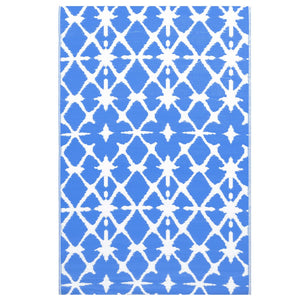 Outdoor-Teppich ARAKIL Weiß und Blau 160x230 cm PP