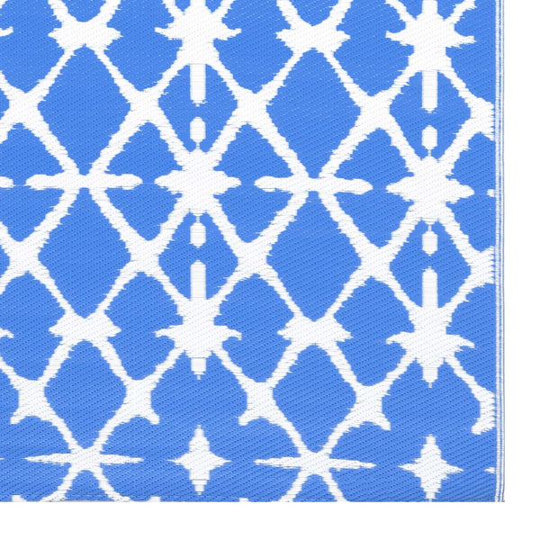 Outdoor-Teppich ARAKIL Weiß und Blau 190x290 cm PP
