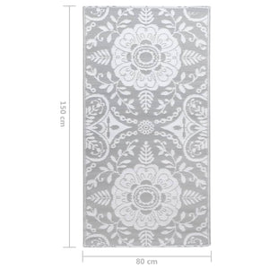 Outdoor-Teppich ARAKIL Hellgrau 80x150 cm PP