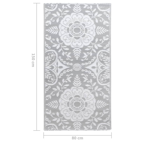 Outdoor-Teppich ARAKIL Hellgrau 80x150 cm PP