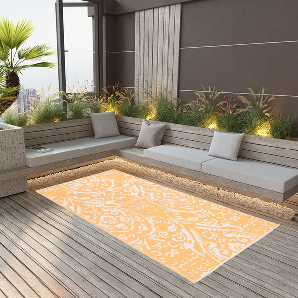 Outdoor-Teppich ARAKIL Orangefarben und Blau 80x150 cm PP