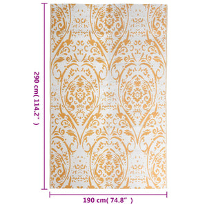 Outdoor-Teppich ARAKIL Orange und Weiß 190x290 cm PP