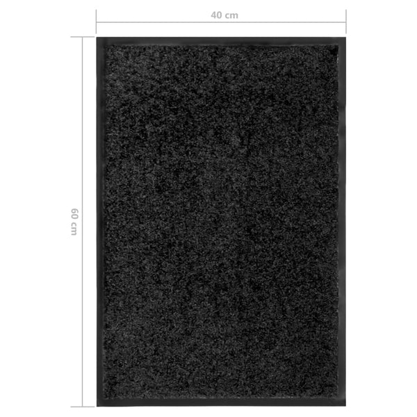 Waschbare Fußmatte Schwarz 40x60 cm