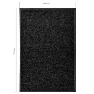 Waschbare Fußmatte Schwarz 60x90 cm