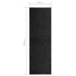 Waschbare Fußmatte Schwarz 60x180 cm