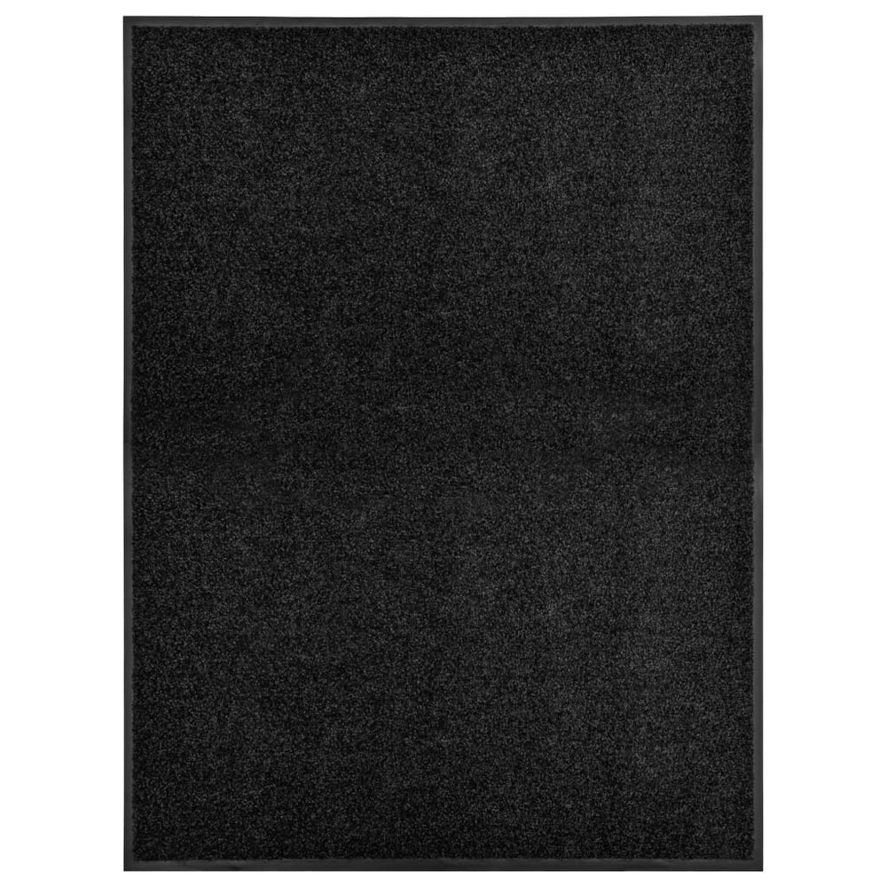 Waschbare Fußmatte Schwarz 90x120 cm