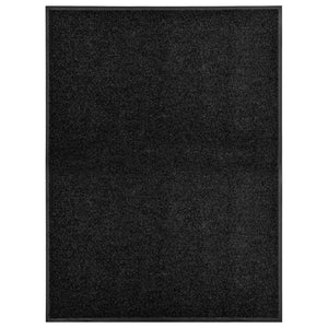 Waschbare Fußmatte Schwarz 90x120 cm