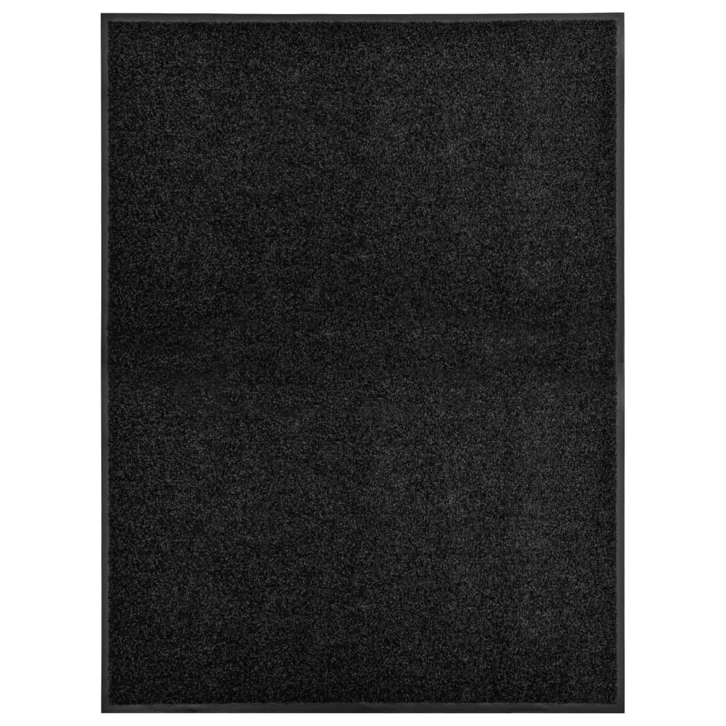 Waschbare Fußmatte Schwarz 90x120 cm