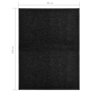 Waschbare Fußmatte Schwarz 90x120 cm