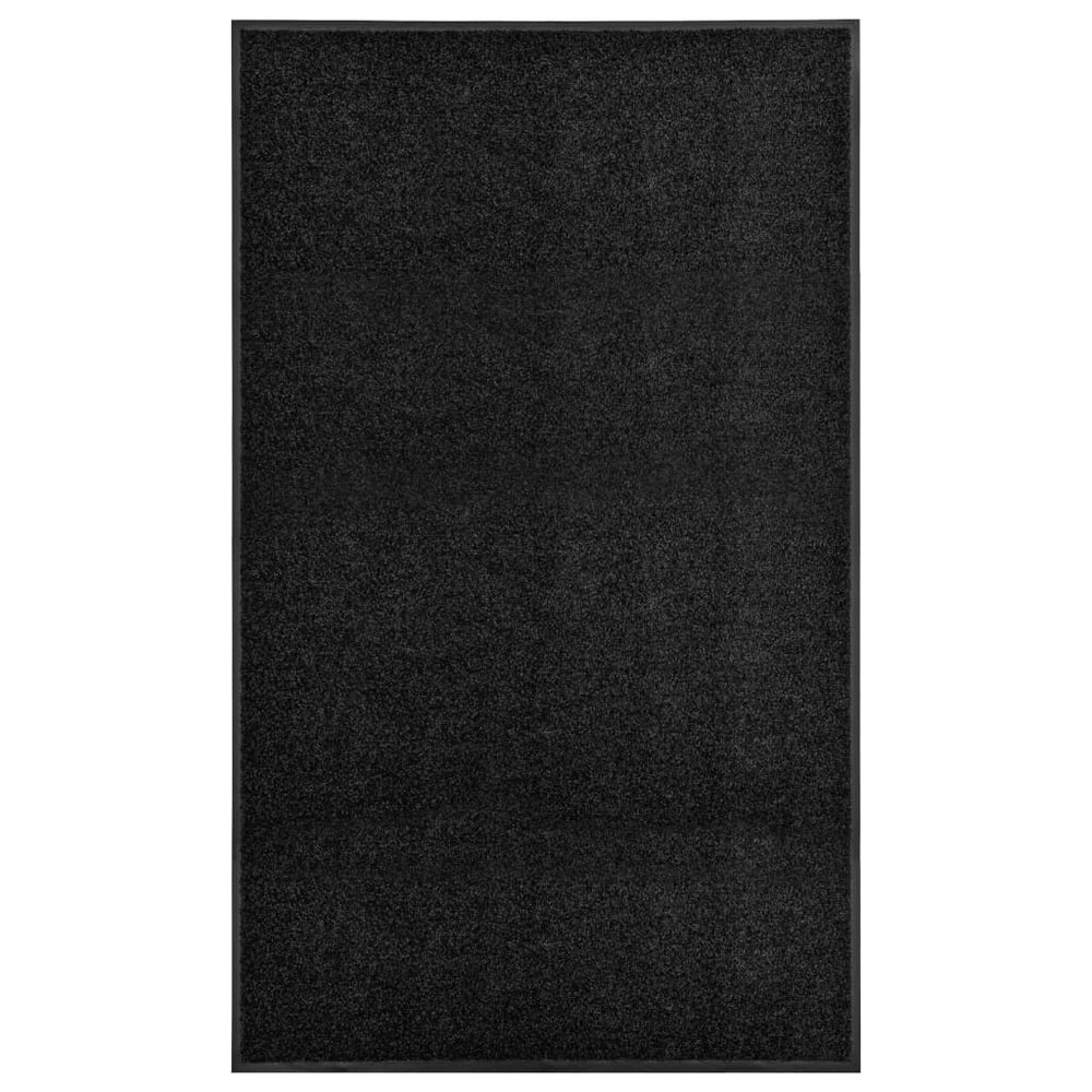 Waschbare Fußmatte Schwarz 90x150 cm