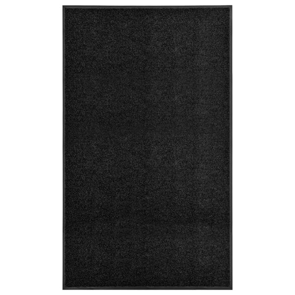 Waschbare Fußmatte Schwarz 90x150 cm