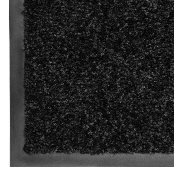 Waschbare Fußmatte Schwarz 90x150 cm