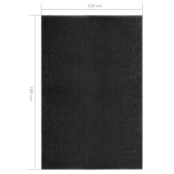 Waschbare Fußmatte Schwarz 120x180 cm