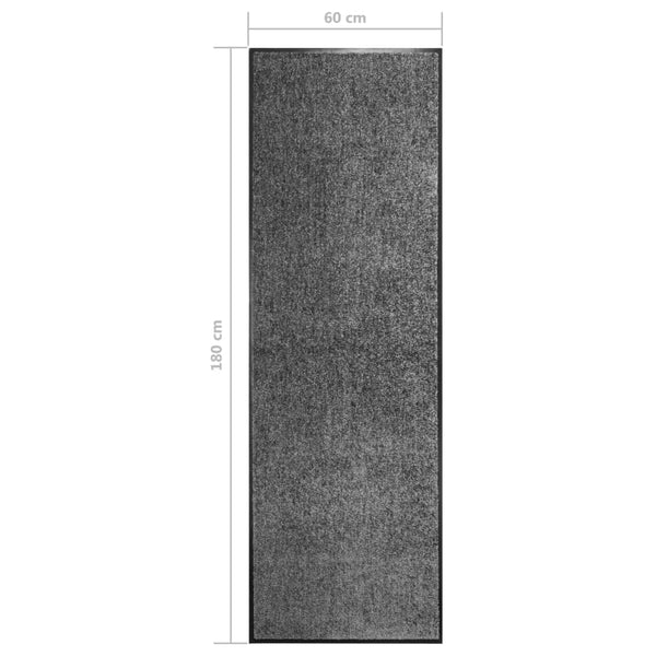Waschbare Fußmatte Anthrazit 60x180 cm