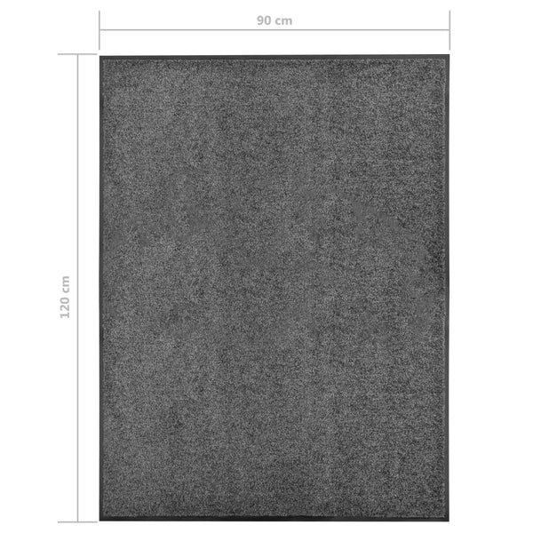 Waschbare Fußmatte Anthrazit 90x120 cm