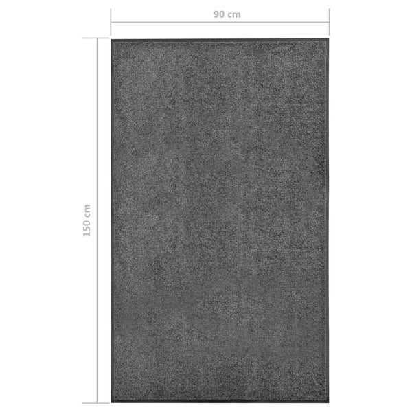 Waschbare Fußmatte Anthrazit 90x150 cm