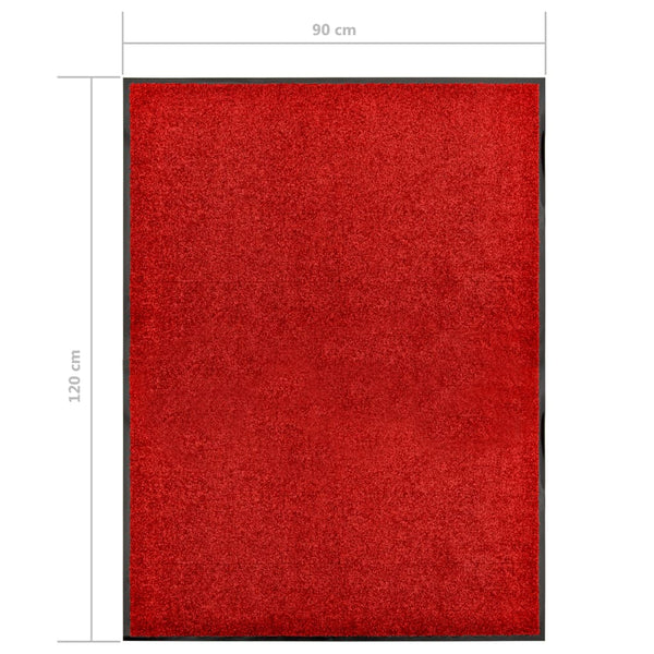 Waschbare Fußmatte Rot 90x120 cm