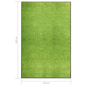 vidaXL Tapis de porte lavable Vert 120x180 cm