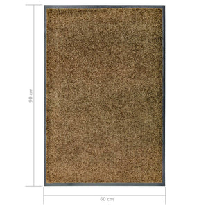 Waschbare Fußmatte Braun 60x90 cm