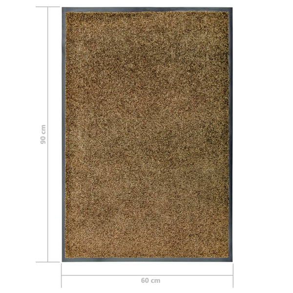 Waschbare Fußmatte Braun 60x90 cm