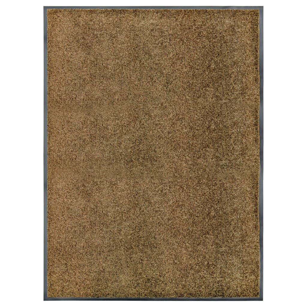 vidaXL Paillasson Lavable Marron 90x120 cm